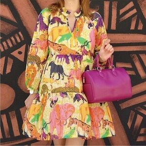 J Crew Tiered popover dress in Ratti® safari print